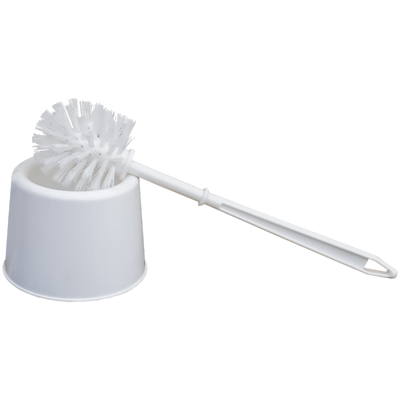 Set toaleta perie pentru WC cu suport, Lion, din plastic, alb, 36.5 x 13 CM
